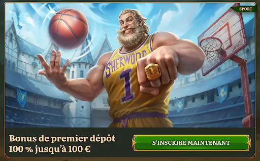Promotion sport WildRobin – Bonus de premier dépôt 100 % jusqu’à 100 € avec joueur de basketball